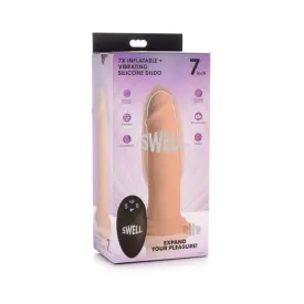 7x Inflatable And Vibrating Remote Control Silicone Dildo - 7 Inch