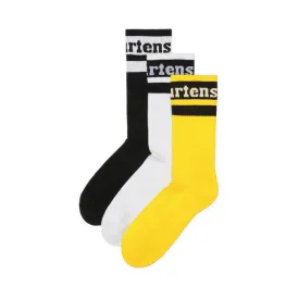 AD059002 - Athletic Logo 3-Pack Organic Cotton Blend Socks - Black