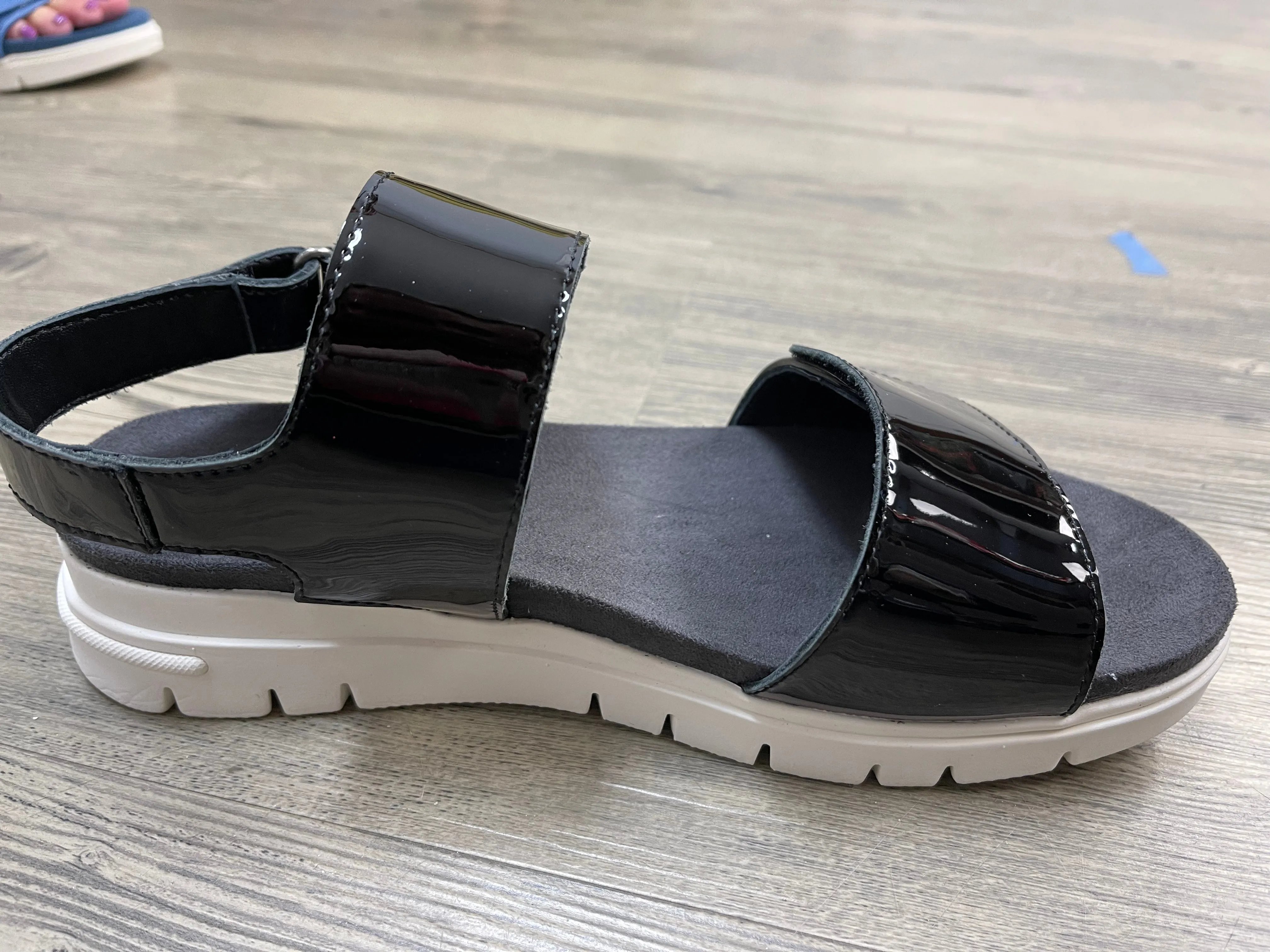 Black Patent Slingback Sandal