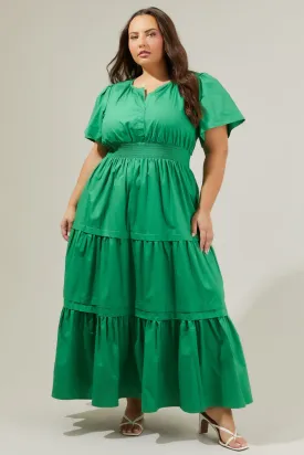 Cider Palmer Poplin Maxi Dress Curve