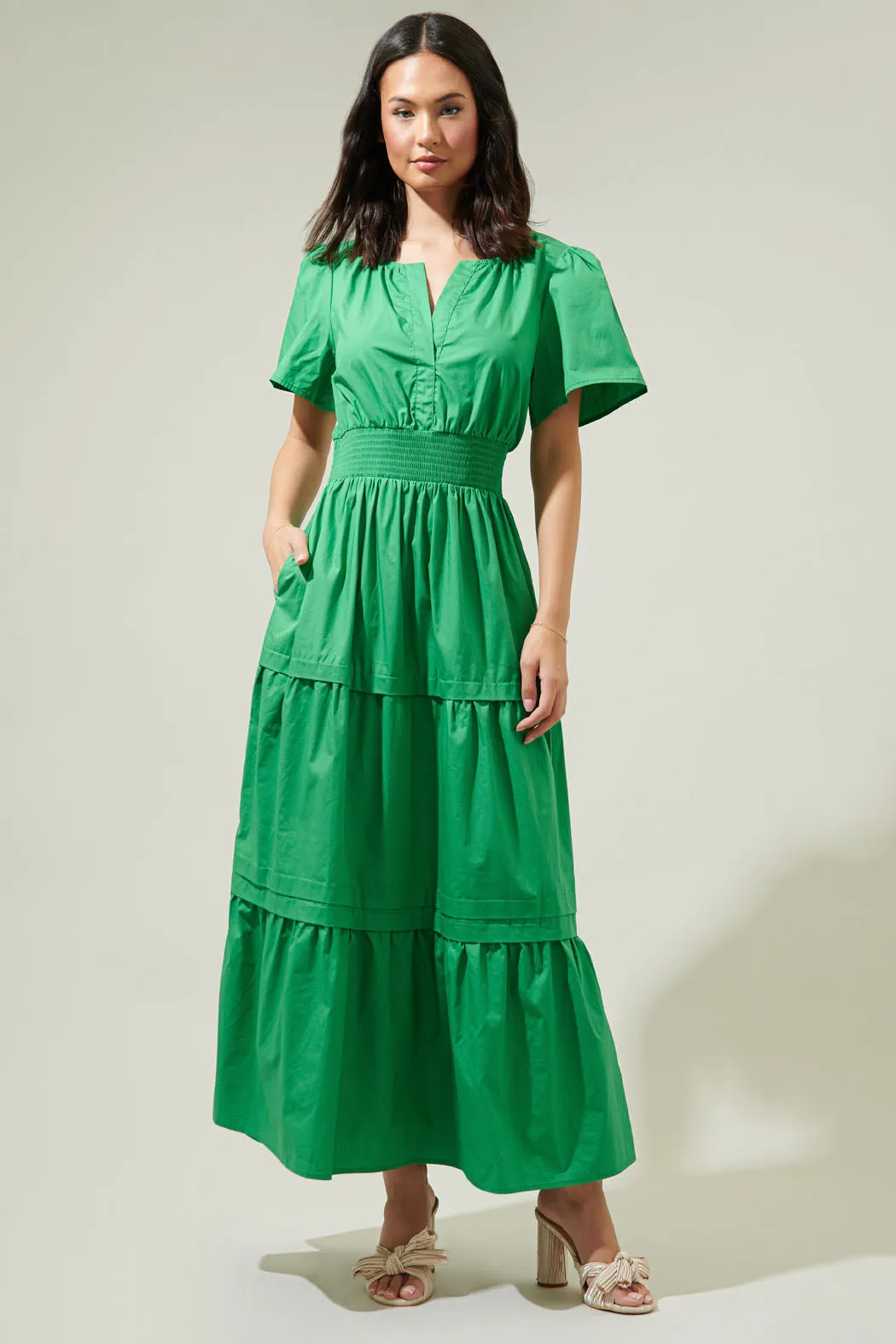 Cider Palmer Poplin Maxi Dress