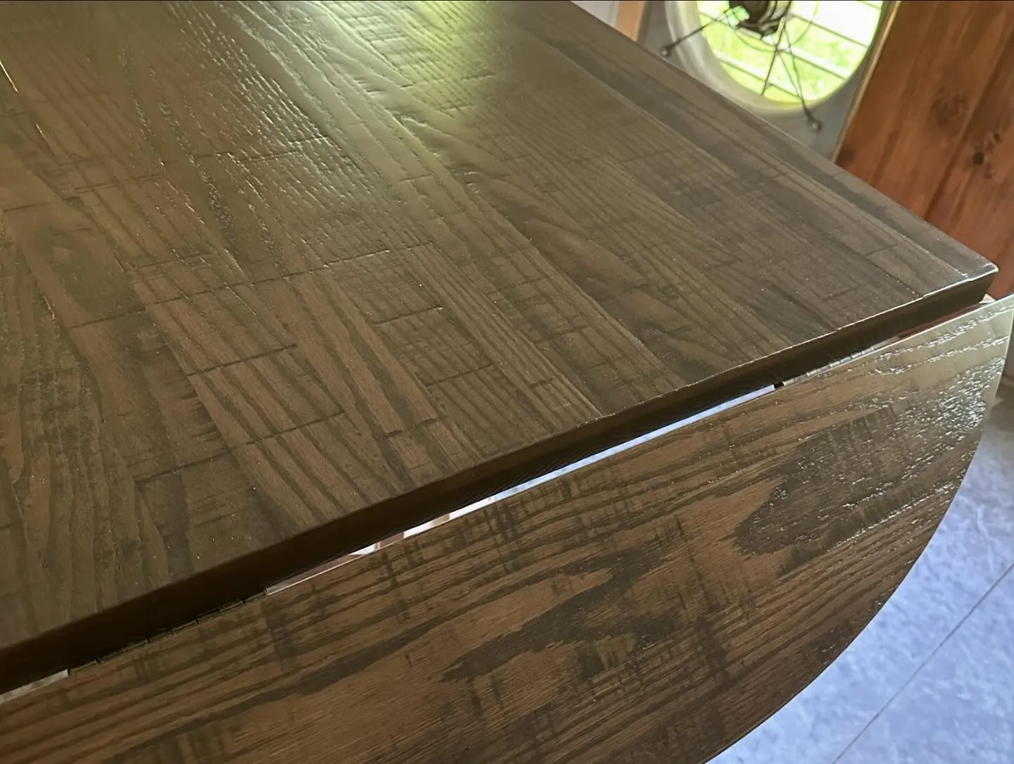 Drop Leaf Flip Top Rustic Saw Cut Oak Restaurant Table Tops Fully Custom