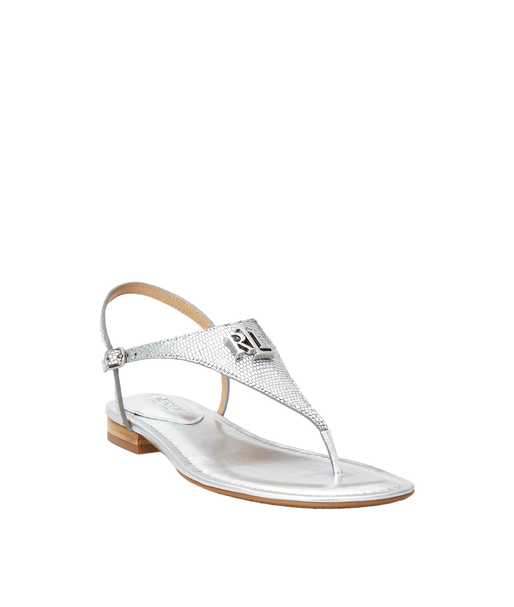 Ellington Lizard-embossed Sandal - Silver