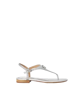 Ellington Lizard-embossed Sandal - Silver