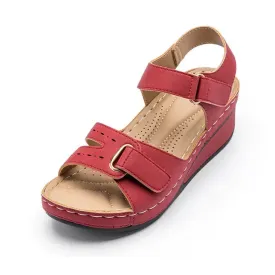 Groovywish Summer Sewing Retro Buckle Strap Soft Platform Sandals