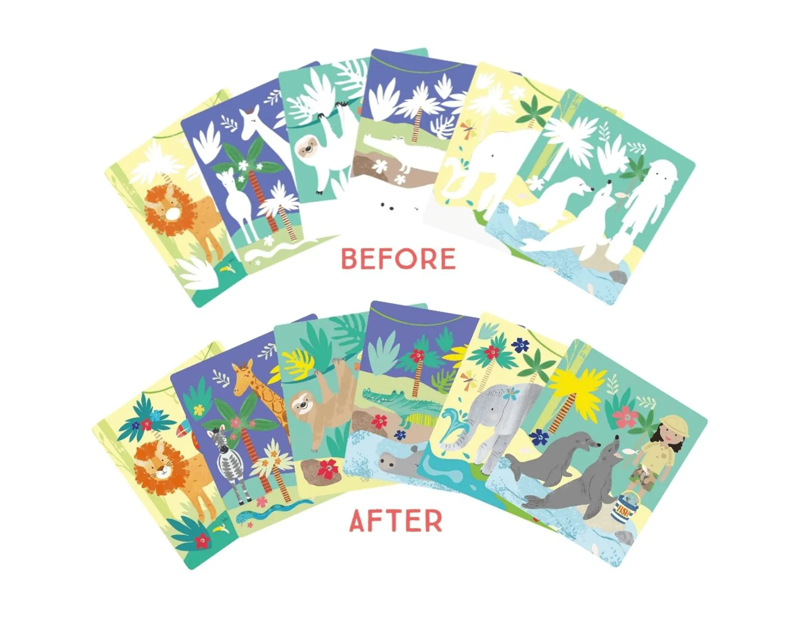 Magic Water Reusable Color-in Pad - Jungle