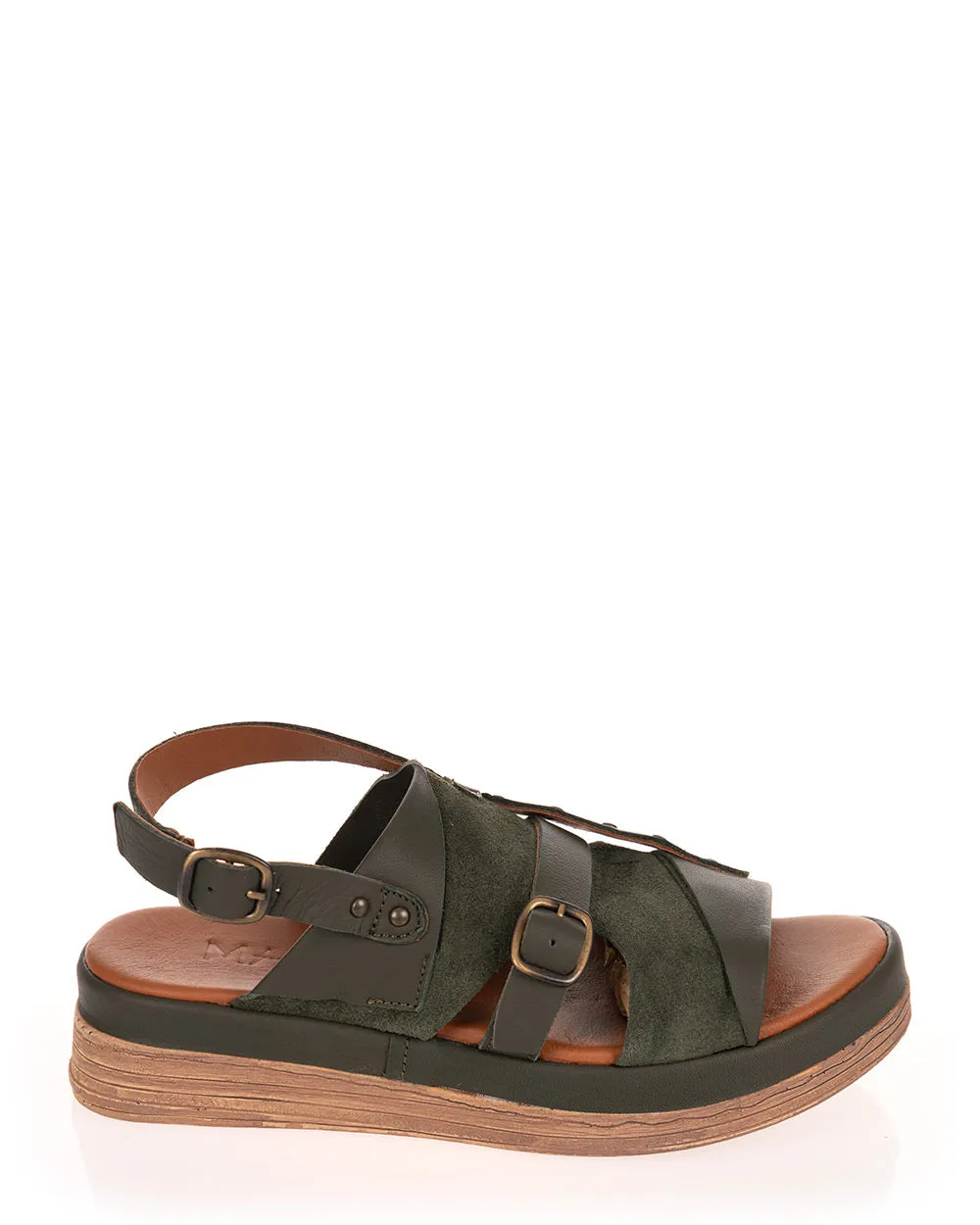 Mago Prima Khaki Khaki Suede Leather Sandal