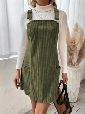 Moss Green Overall Dress