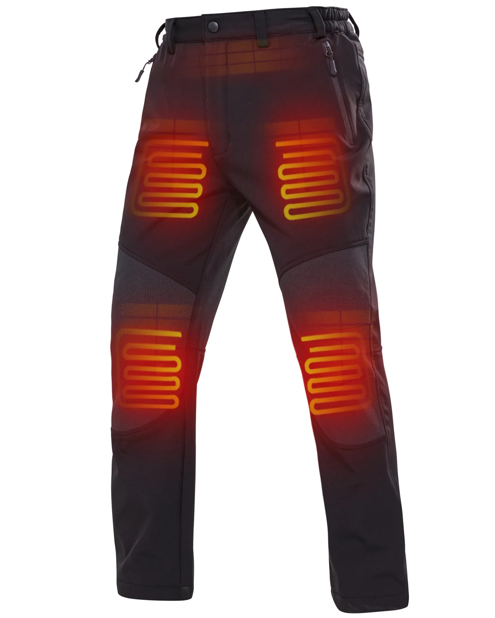 [Pre-sale] Men's Soft Shell  Heated Pants with 12V Battery Pack Fleece Lined - Black