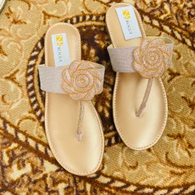 Women Fancy Flat Slider - Cream