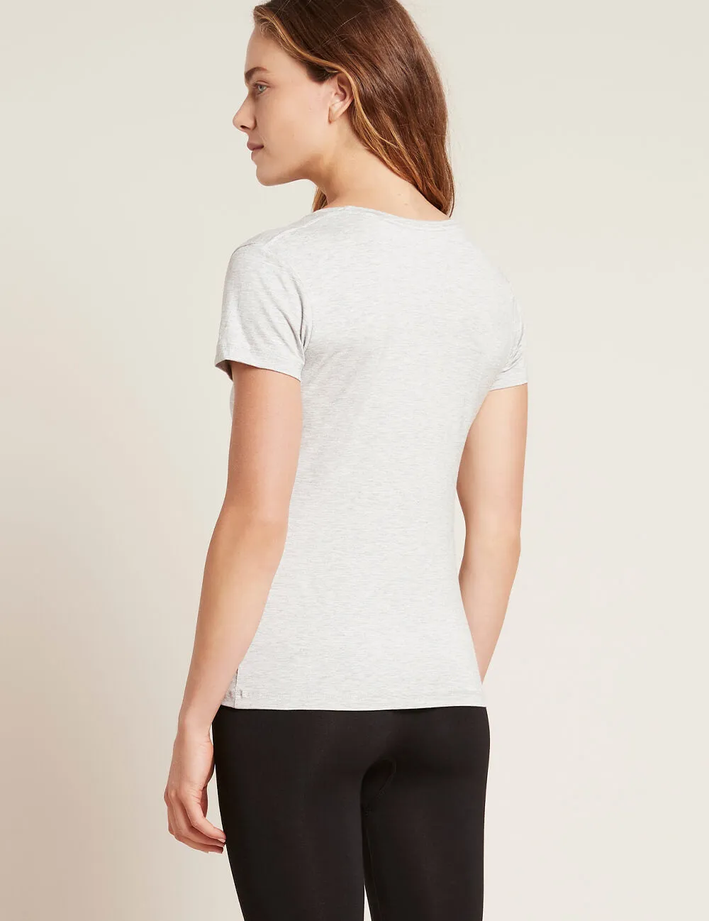 Women's V-Neck T-Shirt - Light Grey Marl