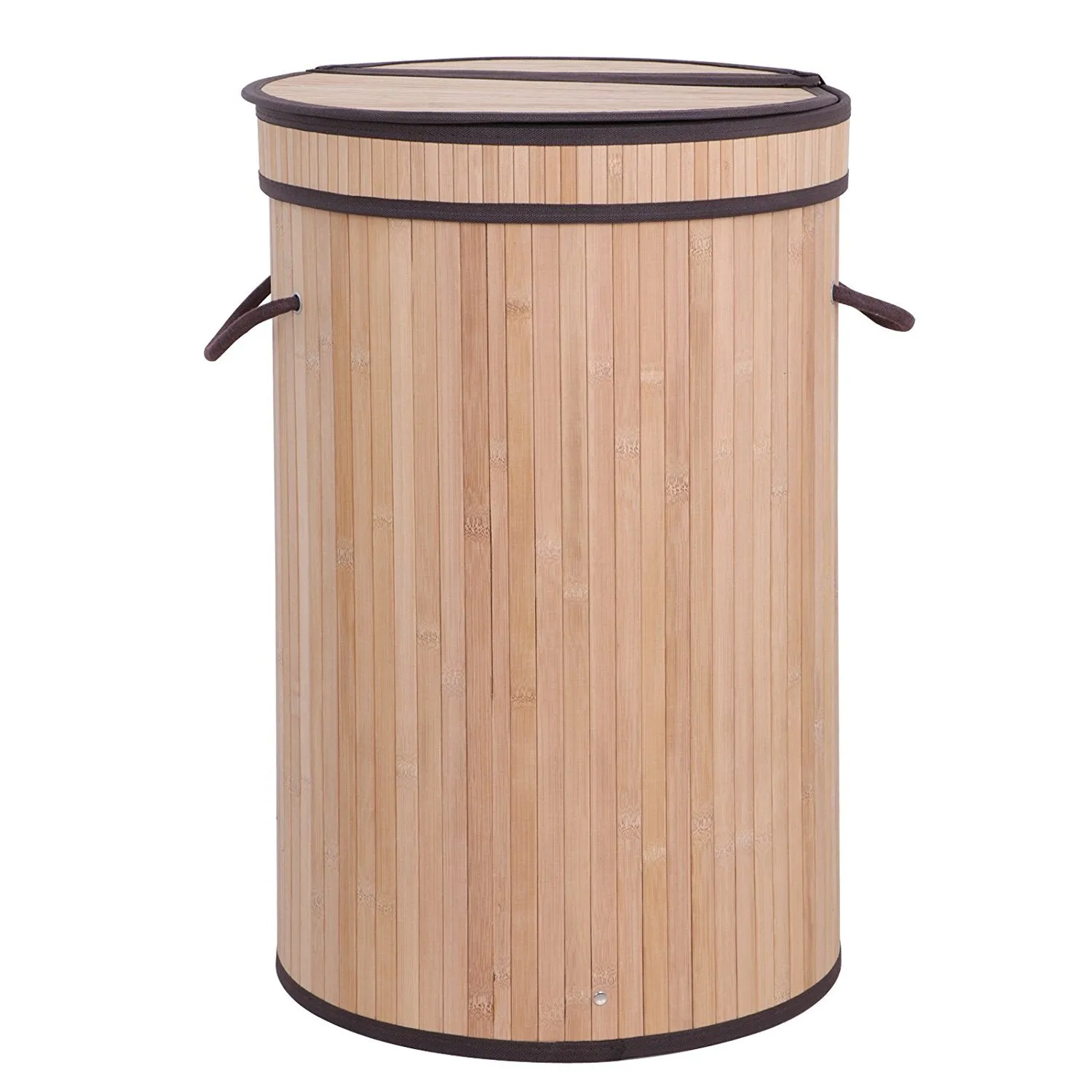 ZENY™ Laundry Hamper with Lid and Cloth Liner, Bamboo, Easily Transport Laundry Basket Collapsible Hamper